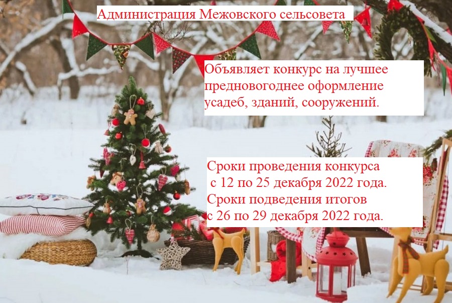 Конкурс на лучшее предновогоднее оформление усадеб, зданий, сооружений на территории Межовского сельсовета..